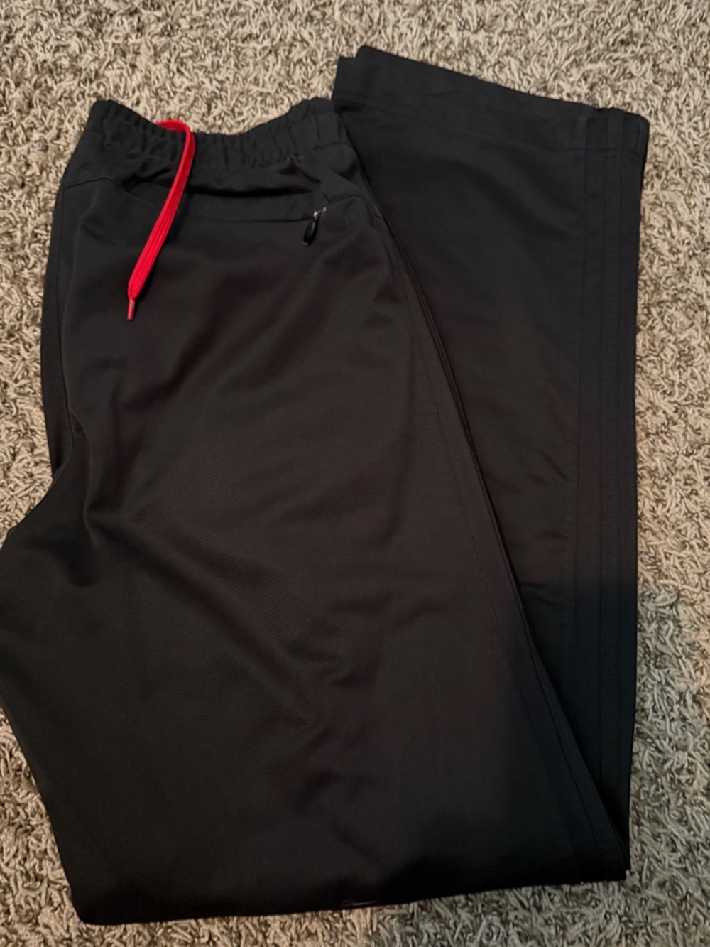 adidas Men’s Black Joggers with Red Trim - Picture 2 of 3